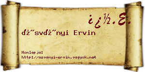 Ásványi Ervin névjegykártya